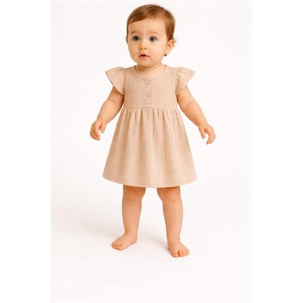 Baby muslin dress New Baby beige, 86 (12-18m)