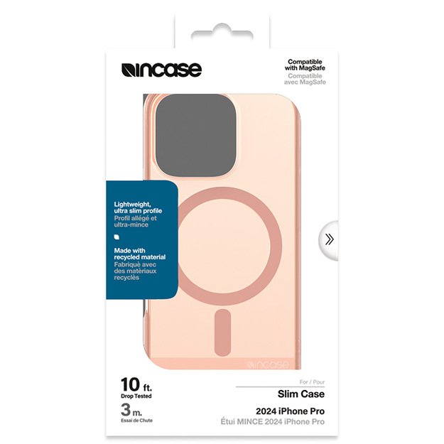 Incase Slim Case MagSafe – dėklas iPhone 16 Pro (raudonai rožinis)