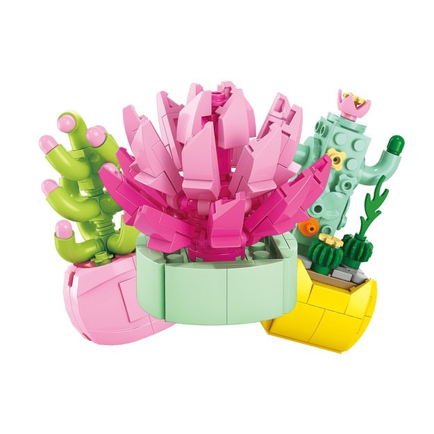Building set flower in a pot