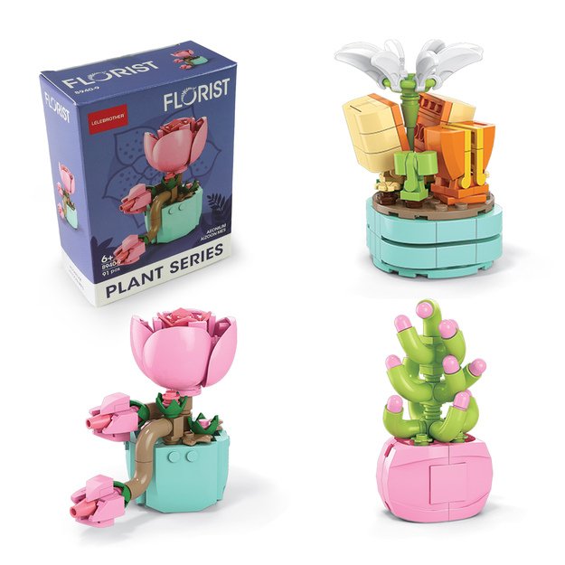 Building set flower in a pot