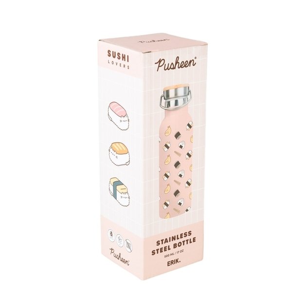 Pusheen - Stainless steel thermal bottle with handle from the Sushi Roll collection 500 ml
