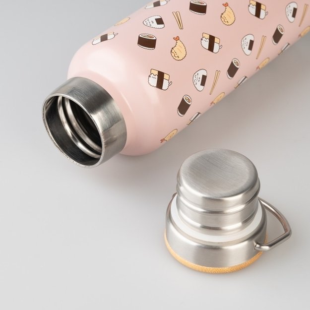 Pusheen - Stainless steel thermal bottle with handle from the Sushi Roll collection 500 ml