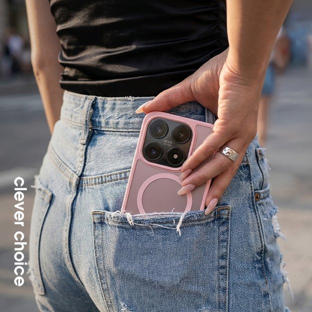 Crong Hybrid Matte Magnetic - MagSafe Xiaomi 17 Case (Pink)
