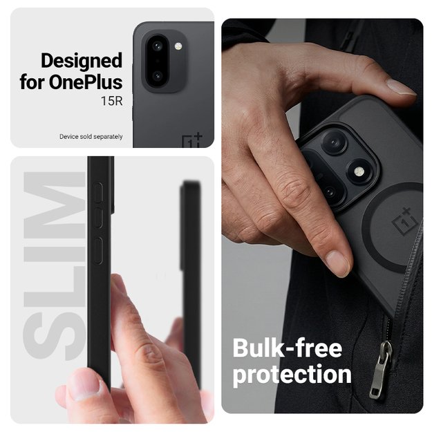 Crong Hybrid Matte Magnetic - MagSafe OnePlus 15R Case (Black)