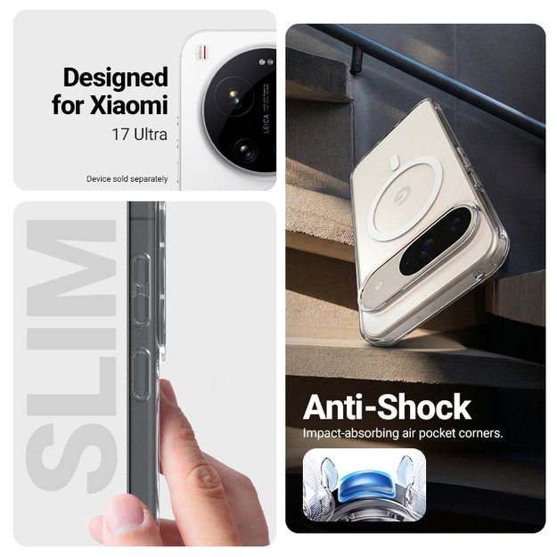 Crong Hybrid Clear Magnetic - MagSafe Xiaomi 17 Ultra Case (transparent)