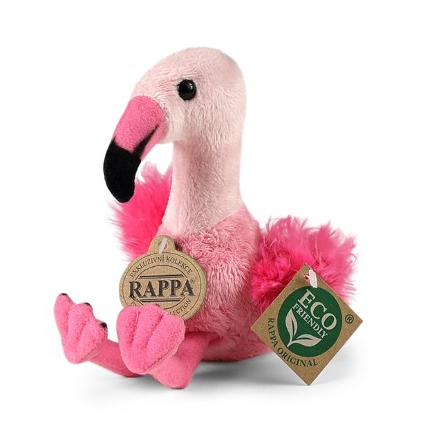 Rappa - Plush realistic flamingo stuffed animal 15 cm Eco-Friendly