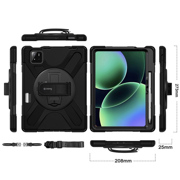 Crong Defender Plus &ndash; Rugged case for Xiaomi Pad 8 / 8 Pro / Pad 7 / 7 Pro 11.2  (Black)