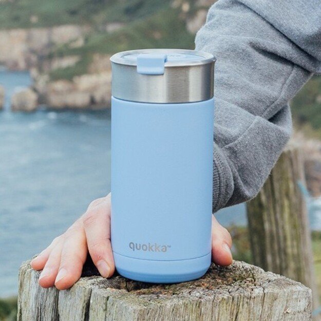 Quokka Boost Coffee Tumbler - Stainless Steel Thermal Mug with Infuser 400ml (Denim Blue)