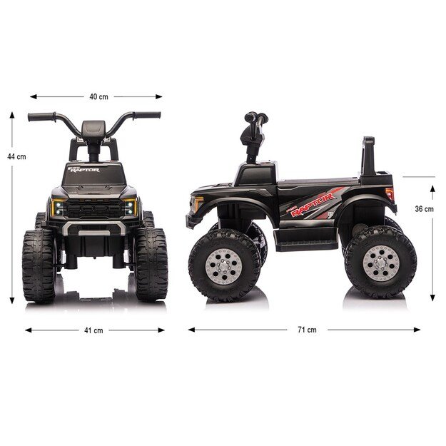 Ford F-150 Raptor Milly Mally Electric Ride-On Car black