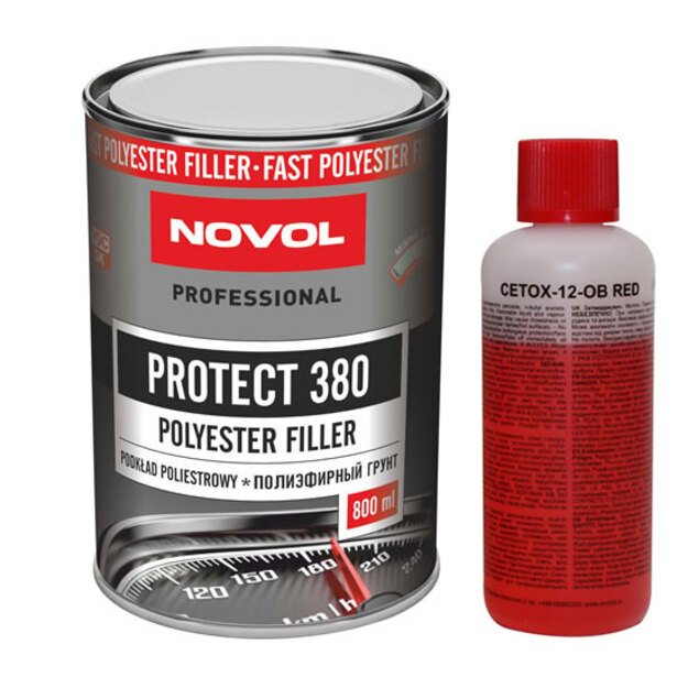RINKINYS: Poliesterinis gruntas PROTECT 380  0.8 + kietiklis 0.08L  