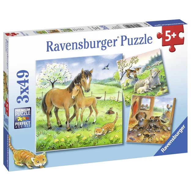 Ravensburger Puzzle 3x49 pc Cuddle Time