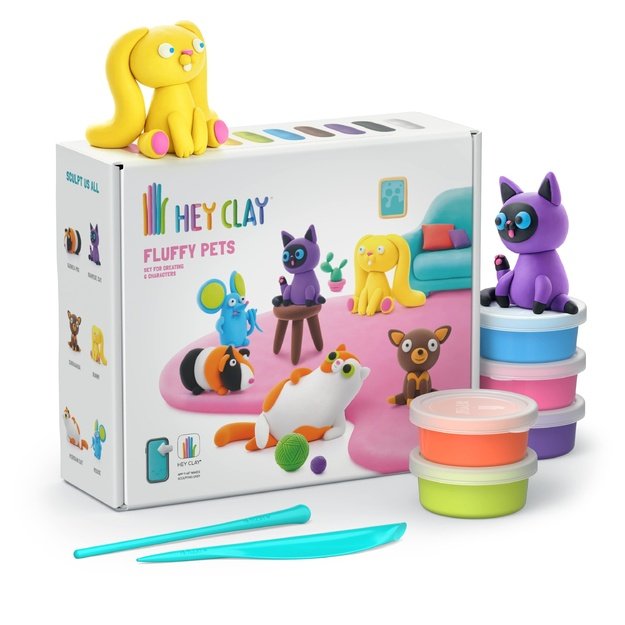 HEY CLAY Modeling Clay Furry Animals 6 pc