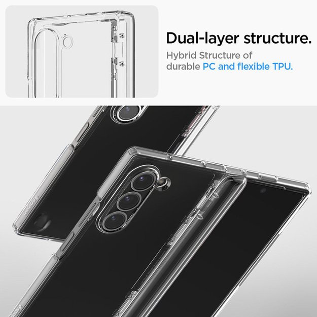 Spigen Ultra Hybrid Pro – dėklas, skirtas Samsung Galaxy Z Fold 6 (Crystal Clear)