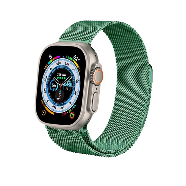 „Crong Milano Steel“, skirtas „Apple Watch“ 42/44/45 mm (smaragdo žalia)