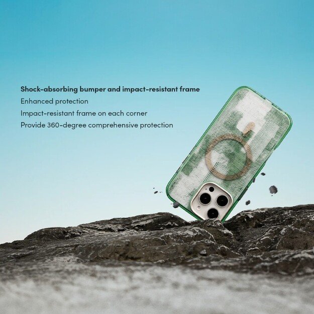 Moshi iGlaze MagSafe – dėklas, skirtas iPhone 16 Pro (saulės apšviesta žalia) 17