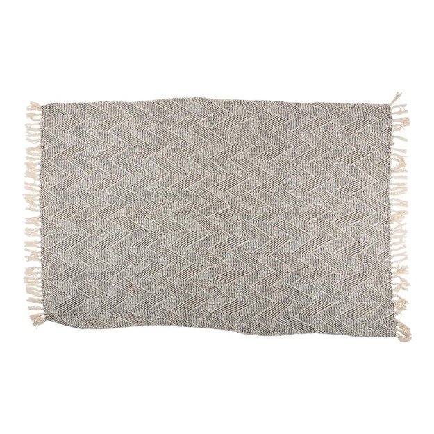 Arti Casa - Medvilninis Silkės kaulo rašto Apklotas 130x170 cm (Juoda / Balta) 2