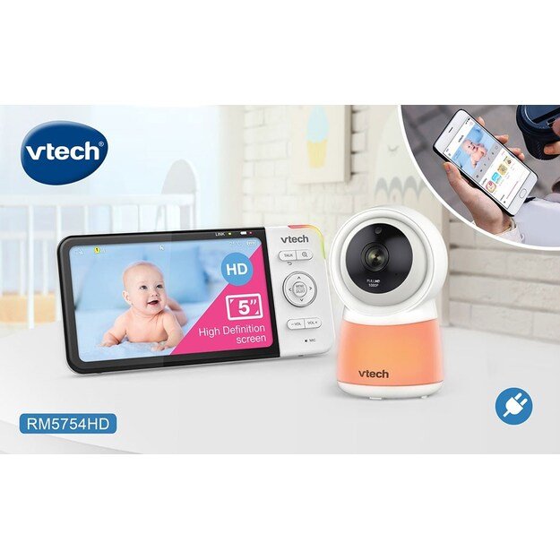 Vaizdo kūdikių monitorius LCD + kamera Vtech RM5754 HD