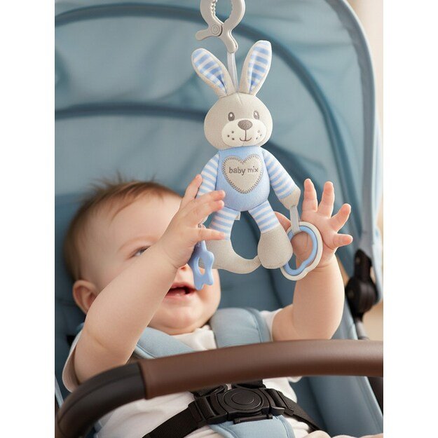 Pliušinis žaislas su vibracija Baby Mix triušis mėlynas 1