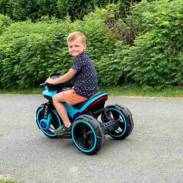 Baby Mix POLICE elektrinis motociklas mėlynas 9