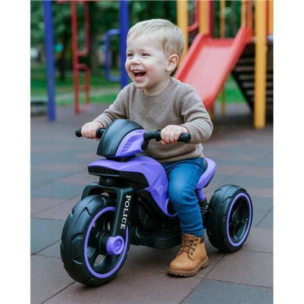 Baby Mix POLICE elektrinis motociklas violetinis
