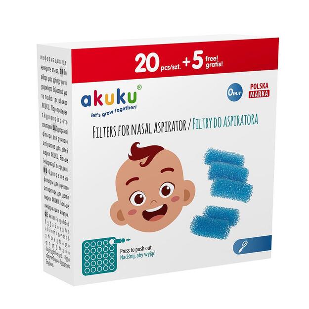 Akuku nosies gleivių ištraukimo aparato higieniniai filtrai