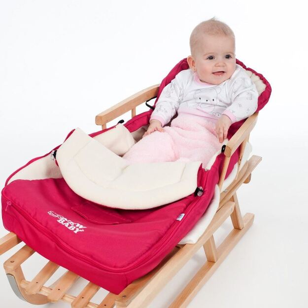 Vaikiškos medinės rogutės su atlošu ir virvele BAYO 90 cm 5