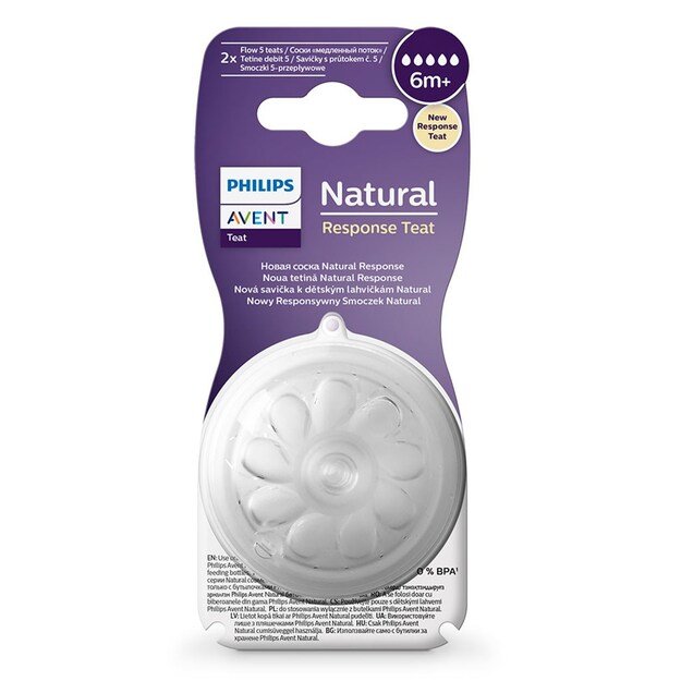 Avent Natural Response Soother 5, 6+m - 2 vnt