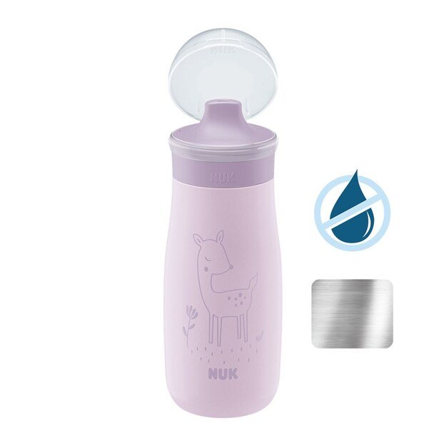 NUK Mini-Me Sip nerūdijančio plieno buteliukas kūdikiui, 300 ml violetinis