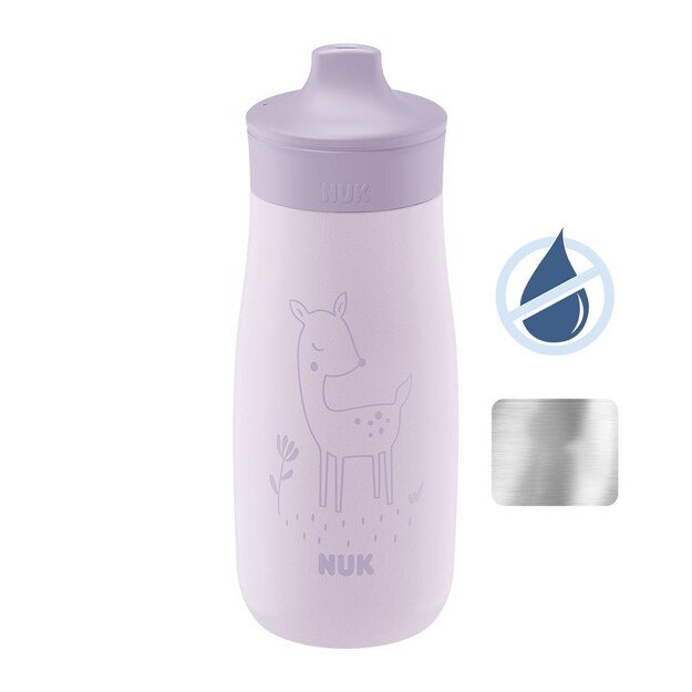 NUK Mini-Me Sip nerūdijančio plieno buteliukas kūdikiui, 300 ml violetinis