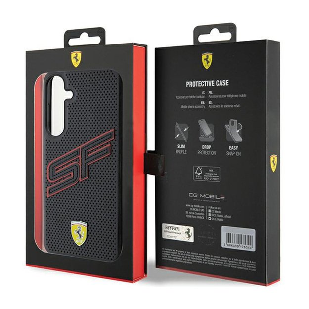 „Ferrari Big SF“ perforuotas – „Samsung Galaxy S24“ dėklas (juodas)