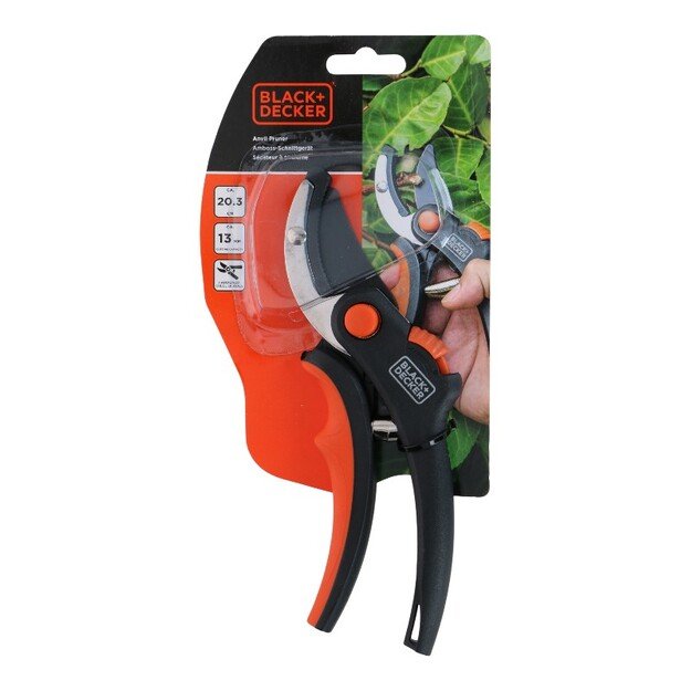 „Black&Decker“ sodo žirklės gėlėms / gyvatvorėms su grūdinto plieno ašmenimis 7