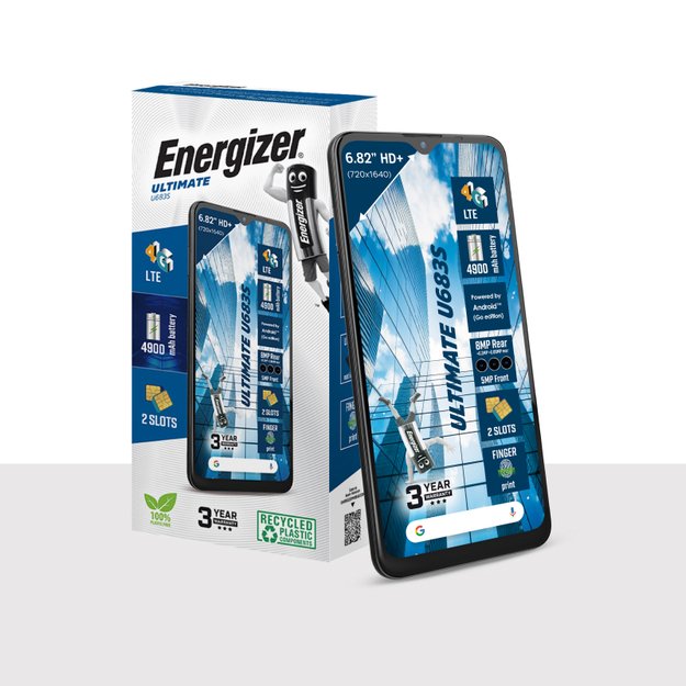 Energizer Ultimate U683S – išmanusis telefonas 2 GB RAM 64 GB 6,82 4G LTE Dvi SIM EU (juoda)