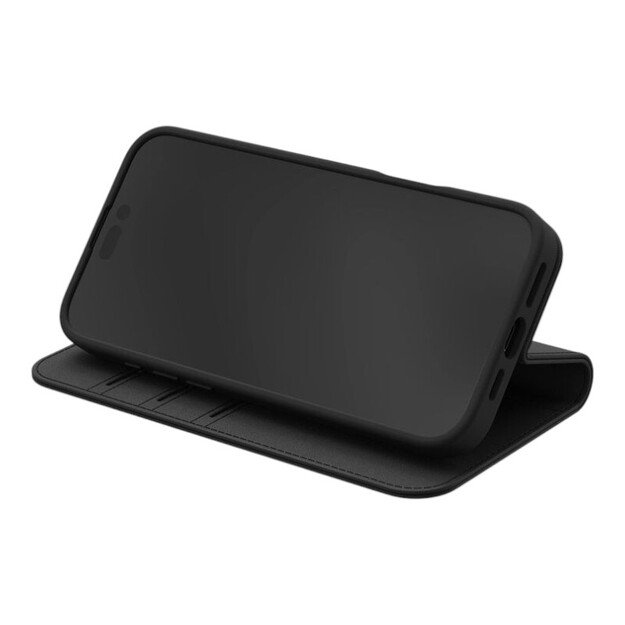 Moshi Overture MagSafe – trys viename odinis atverčiamas dėklas, skirtas iPhone 16 Pro Max (anglies juodas)