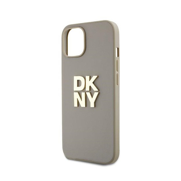 DKNY riešo dirželio logotipas – iPhone 15 / 14 / 13 (smėlio spalvos) dėklas