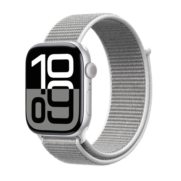 Crong Nylon – sportinė apyrankė skirta Apple Watch 44/45/46/49 mm (sidabro pilka)