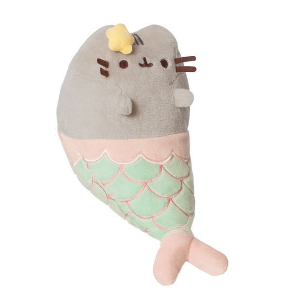 Pusheen - pliušinis undinėlės talismanas su žvaigždute 19 cm 2