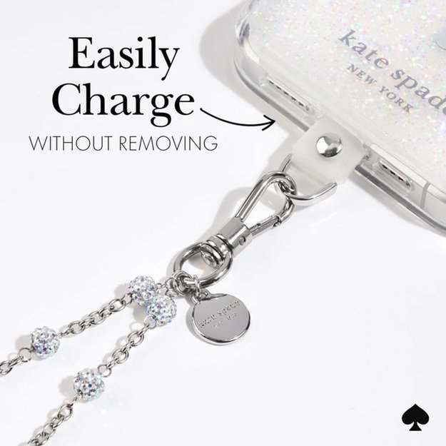 Kate Spade Niujorko universaliojo telefono apyrankė – universali telefono raištelė (dazzle Chain, sidabrinė) 4