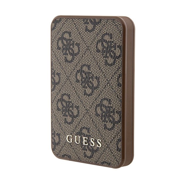 Guess 4G odinis metalinis logotipas – Power Bank 5000 mAh 15W (ruda)