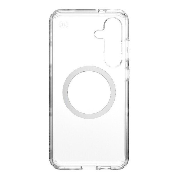 Speck Presidio Perfect-Clear Magnet – dėklas, skirtas Samsung Galaxy S25+ / S24+ MagSafe (skaidrus / chromo apdaila / ramus sidabras) 10