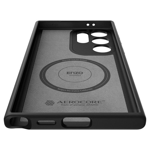 „Spigen Enzo Aramid“ – „Samsung Galaxy S24 Ultra Case“ (juodas)