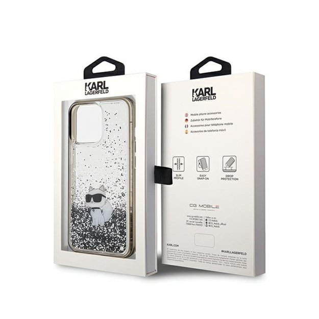 Karl Lagerfeld Liquid Glitter Choupette – iPhone 13 Pro dėklas (skaidrus) 16