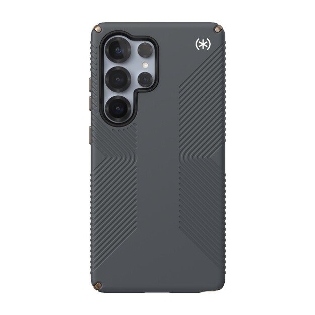 Speck Presidio2 rankenos magnetas – Samsung Galaxy S25 Ultra MagSafe dėklas (anglies pilka / šalta bronzinė / balta) 9