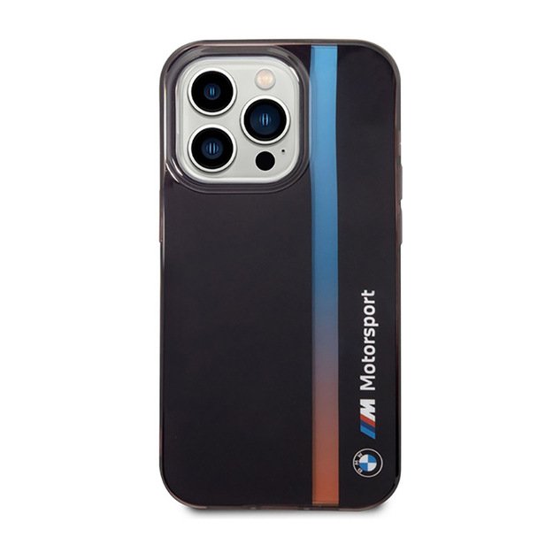 BMW Tricolor Stripe – dėklas, skirtas iPhone 14 Pro (juodas)