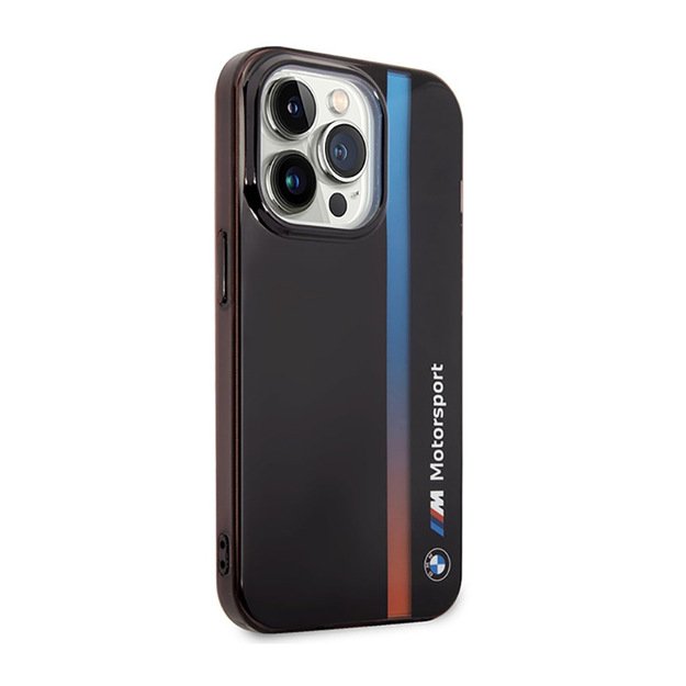 BMW Tricolor Stripe – dėklas, skirtas iPhone 14 Pro (juodas)
