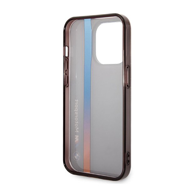 BMW Tricolor Stripe – dėklas, skirtas iPhone 14 Pro (juodas)