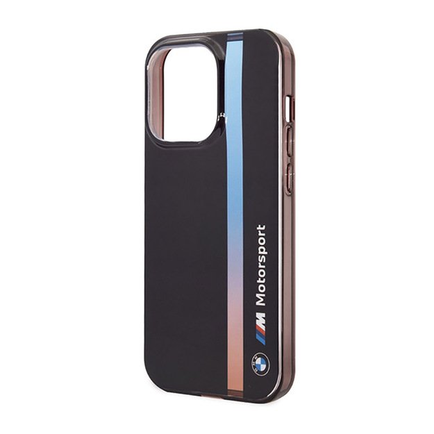 BMW Tricolor Stripe – dėklas, skirtas iPhone 14 Pro (juodas)