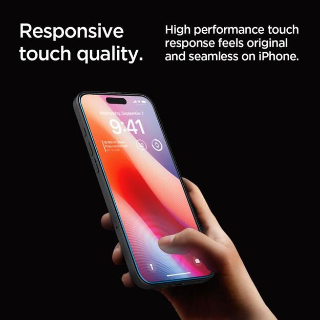 GRŪDINTAS STIKLAS SPIGEN GLASS.TR "EZ FIT" 2 PAKUOTĖS IPHONE 16 PRO MAX CLEAR 13