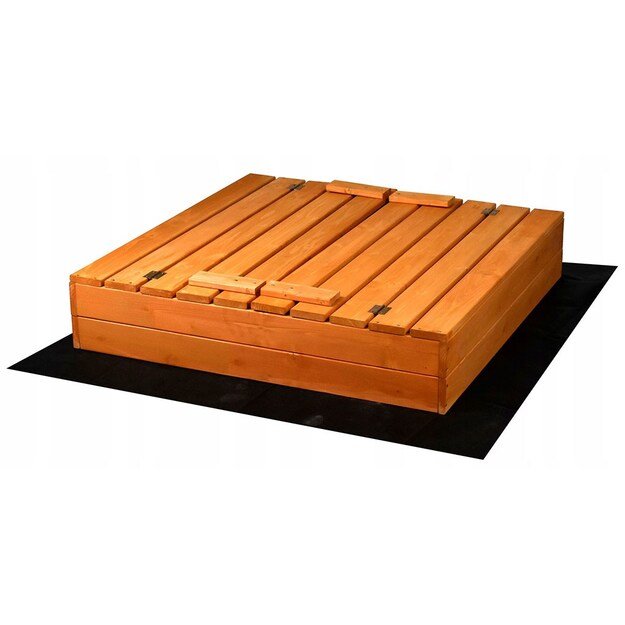 Vaikiška medinė smėlio dėžė su dangteliu ir suolais Baby Mix 100x100 cm 2