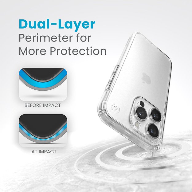 Speck Presidio Perfect-Clear – iPhone 15 Pro dėklas (skaidrus) 18