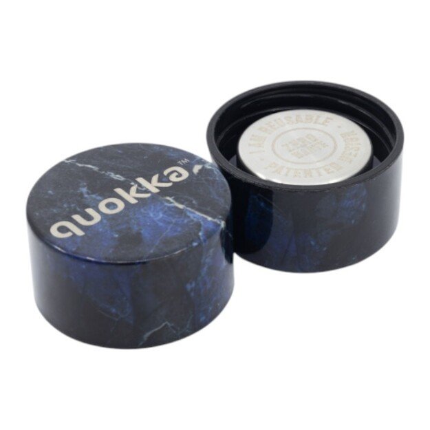 Quokka Solid – nerūdijančio plieno termo butelis 510 ml (juodasis marmuras)